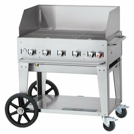 CROWN Verity CV-MCB-36WGP Liquid Propane 36in Mobile Outdoor Grill with Wind Guard Package 255MCB36WGPL